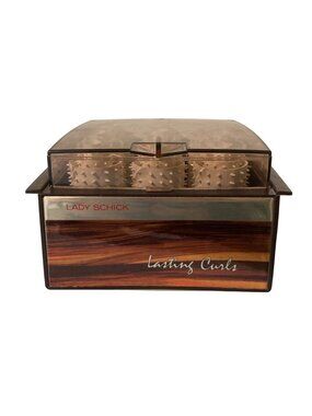 Lady Schick Lasting Curls Vintage Hair Setter With Rollers Brown And Beige